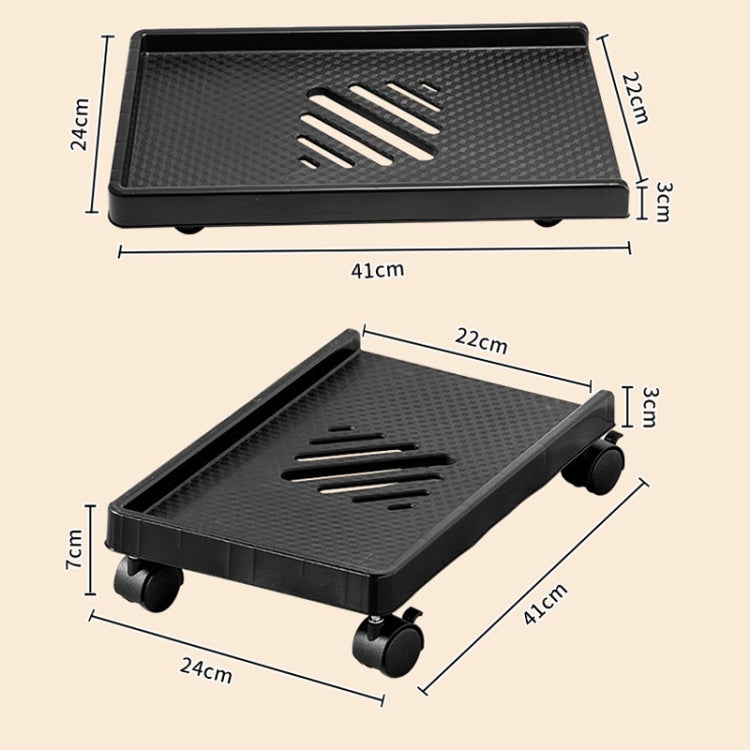 Computer Host Bracket Desktop Chassis Mobile Tray Base Heightening Rack with Pulley, Spec: Universal Wheel + Straight Wheel