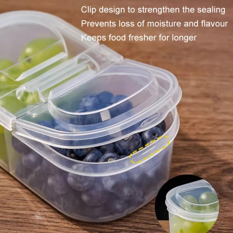 2pcs /Set Round 600ml+Square 500ml Fruit Vegetable Small Dispenser Refrigerator Fresh Storage Boxes