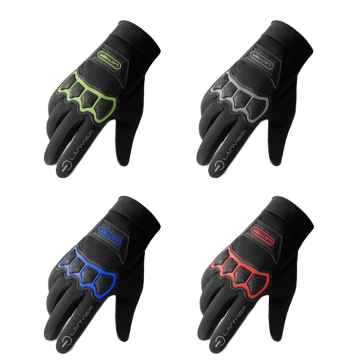 LANYIER Fall Winter Motorcycle Outdoor Riding Gloves Men Velvet Warm Non-slip Touch Screen Windproof Gloves, Size: Average