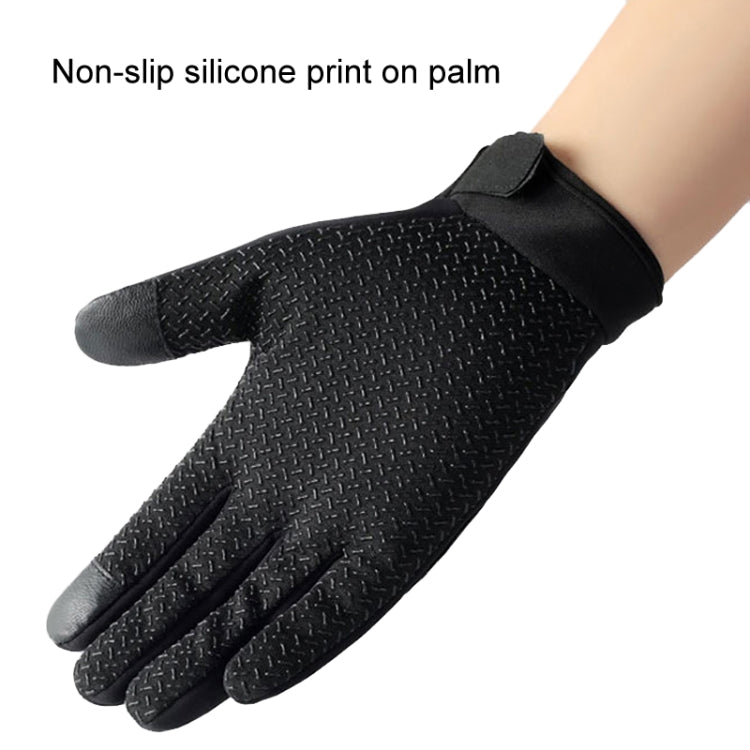 LANYIER Fall Winter Motorcycle Outdoor Riding Gloves Men Velvet Warm Non-slip Touch Screen Windproof Gloves, Size: Average