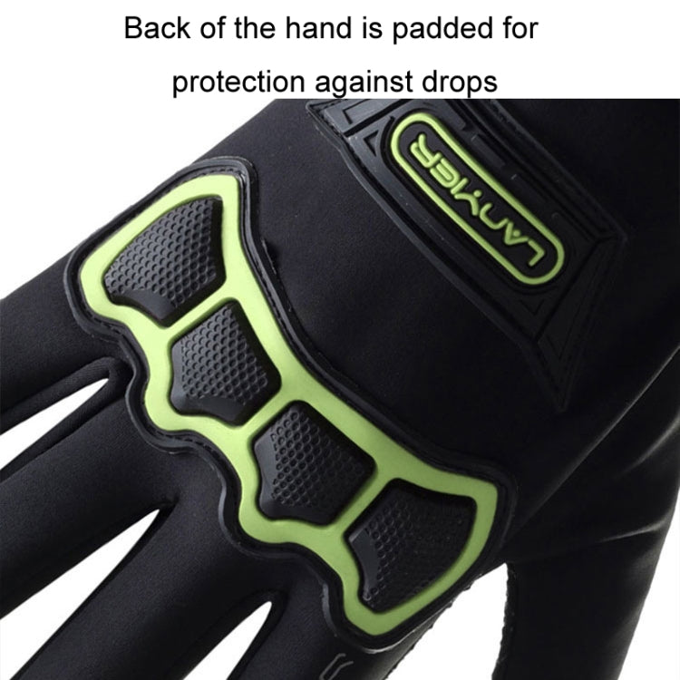 LANYIER Fall Winter Motorcycle Outdoor Riding Gloves Men Velvet Warm Non-slip Touch Screen Windproof Gloves, Size: Average
