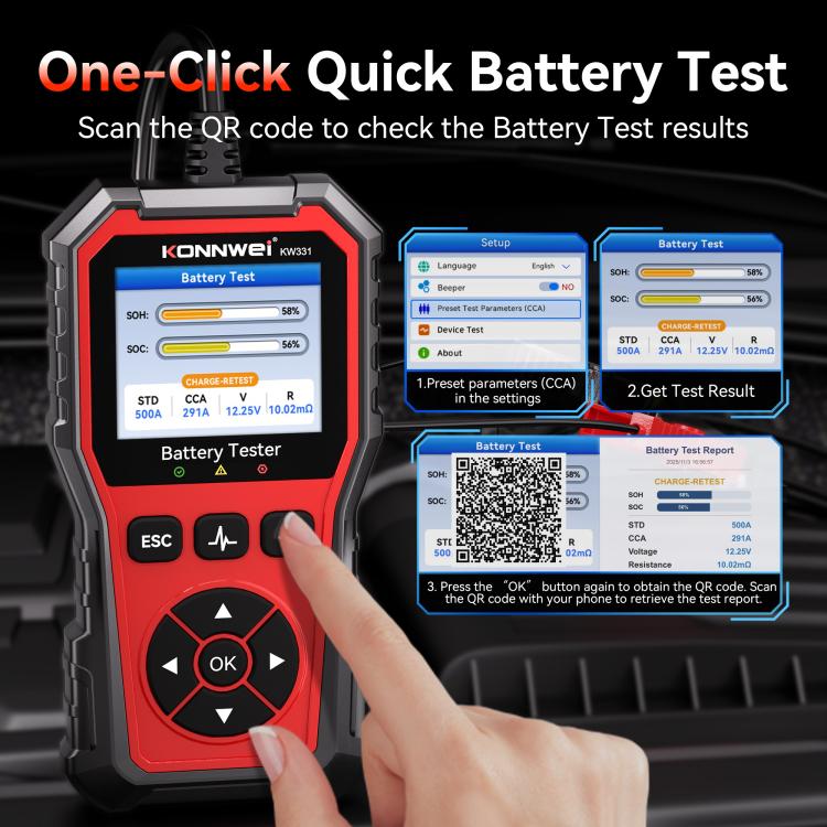 KONNWEI Automotive OBD2 Fault Diagnostic Tool Engine Code Reader 13 Languages