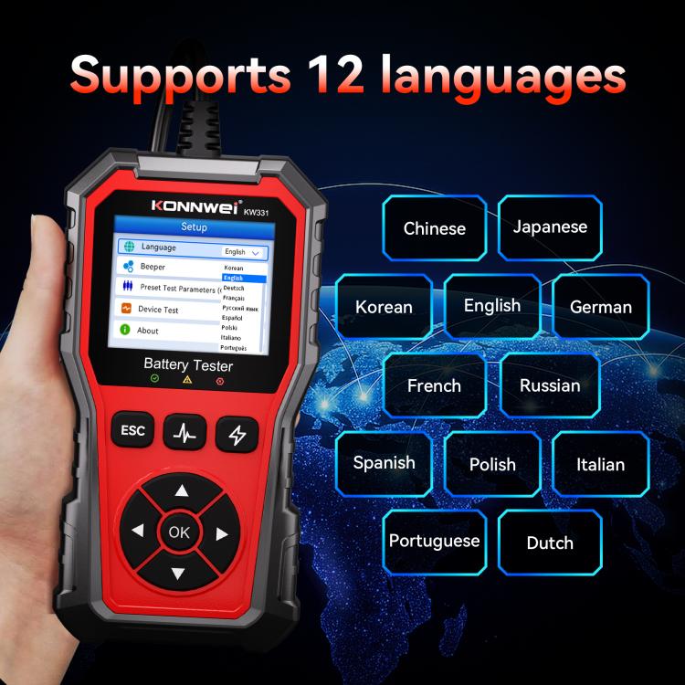 KONNWEI Automotive OBD2 Fault Diagnostic Tool Engine Code Reader 13 Languages