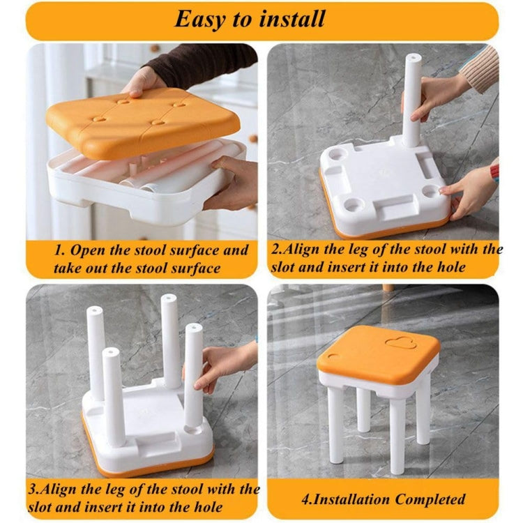 Detachable Children Small Stool Non-slip Low Chair Shoe Changing Stool, Color: Clouds Yellow