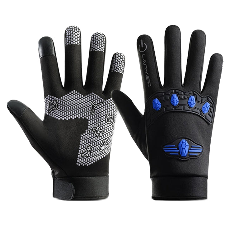 LANYIER Fall Winter Men Outdoor Motorcycle Gloves Riding Warm Windproof Anti-Slip Waterproof Touch Screen Gloves, Size: Average