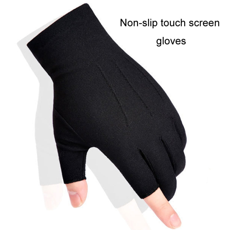 Outdoor Bicycle Riding Fishing Gloves Thin Breathable Anti-UV Sports Ice Silk Gloves, Style: Men Half Finger Gray