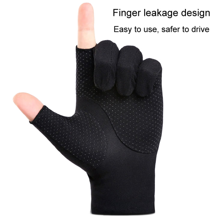 Outdoor Bicycle Riding Fishing Gloves Thin Breathable Anti-UV Sports Ice Silk Gloves, Style: Men Full Finger Navy