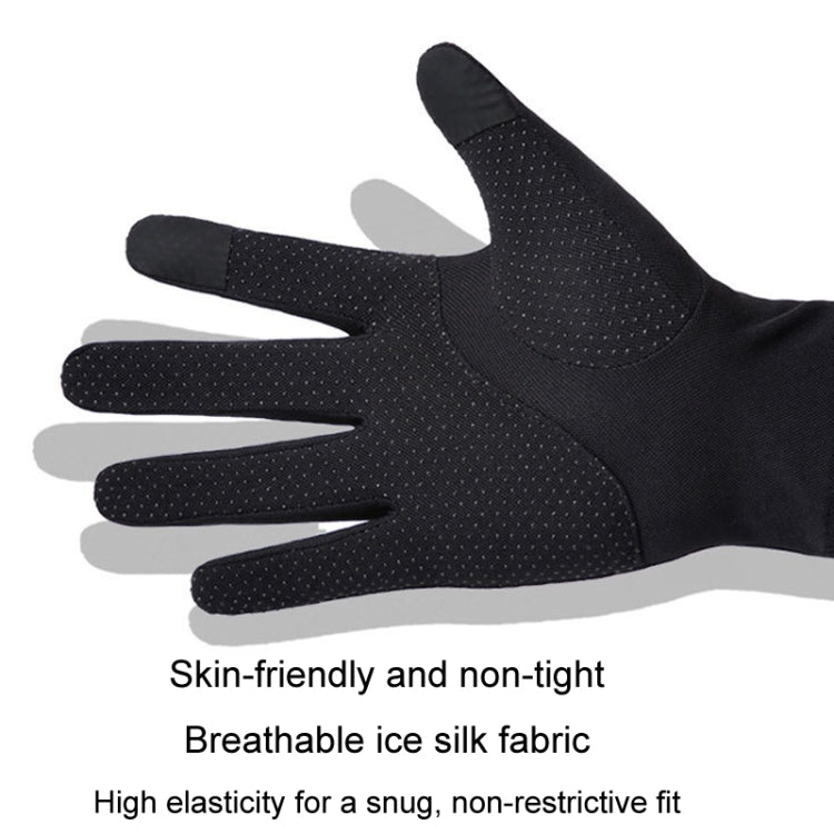 Outdoor Bicycle Riding Fishing Gloves Thin Breathable Anti-UV Sports Ice Silk Gloves, Style: Men 2 Fingers Black