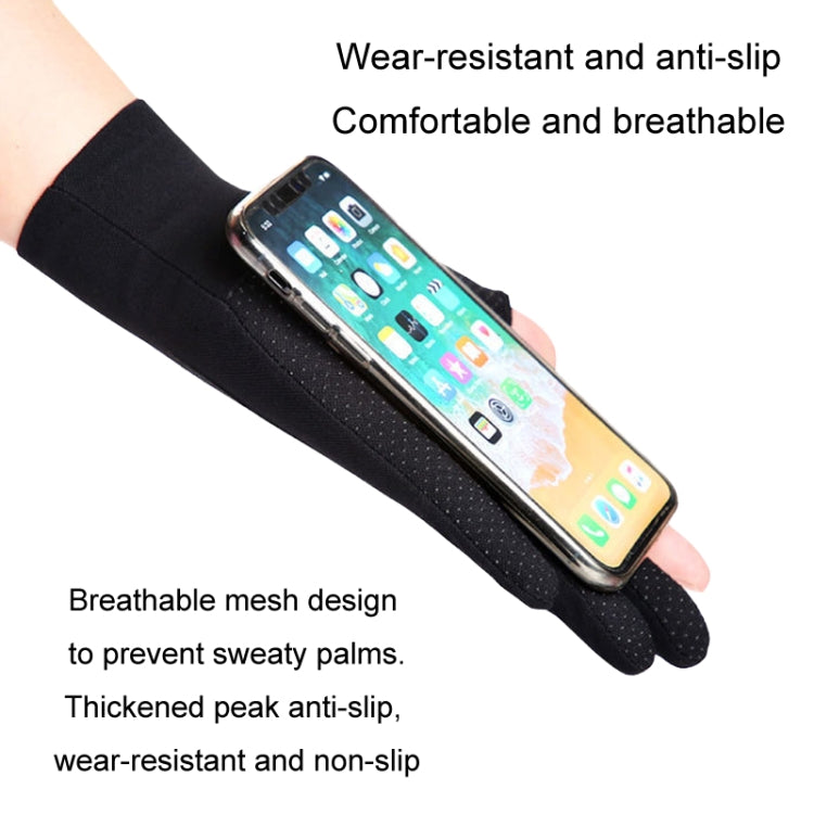 Outdoor Bicycle Riding Fishing Gloves Thin Breathable Anti-UV Sports Ice Silk Gloves, Style: Men Half Finger Gray