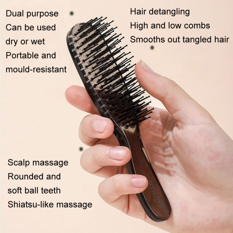 Layered Magic Wet Dry Comb Scalp Massage Comb - Home Transparent Gray