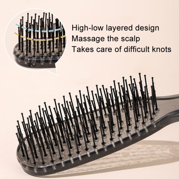 Layered Magic Wet Dry Comb Scalp Massage Comb - Home Transparent Gray