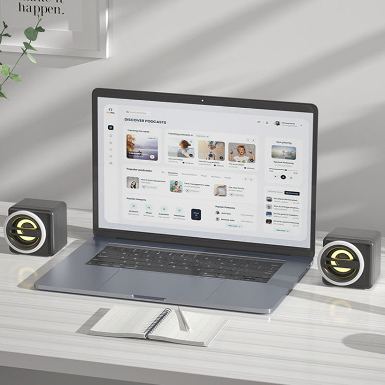 K1 Mini Desktop Computer Wired Speakers USB Subwoofer Speaker, Color: Standard Edition Purple