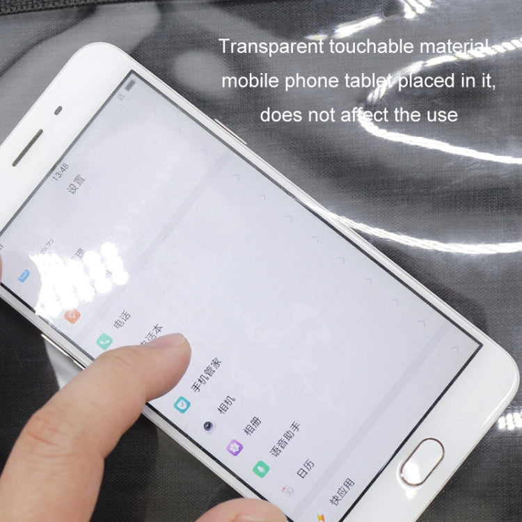 Car Seat Back Waterproof Transparent Tablet Storage Bag - Black