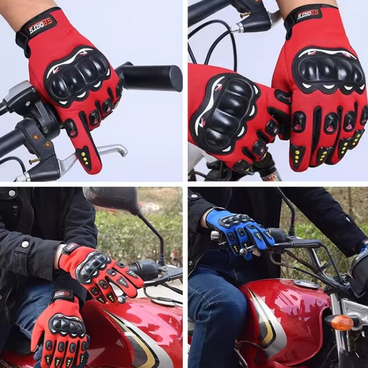 Motorcycle Gloves Men Riding Racing Anti-Slip Hard Shell Outdoor Full Finger Touchscreen Gloves, Size: Average