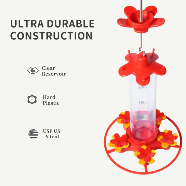 Outdoor Garden Patio Hanging Hummingbird Feeder - Red