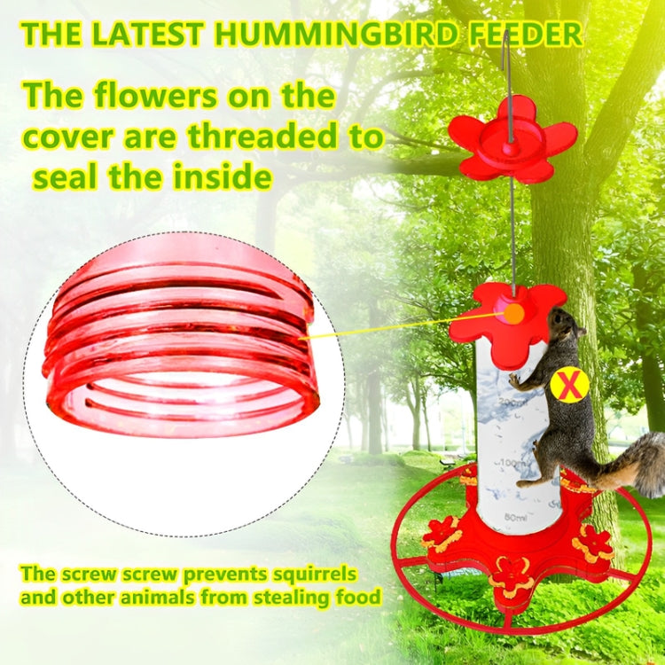 Outdoor Garden Patio Hanging Hummingbird Feeder - Red