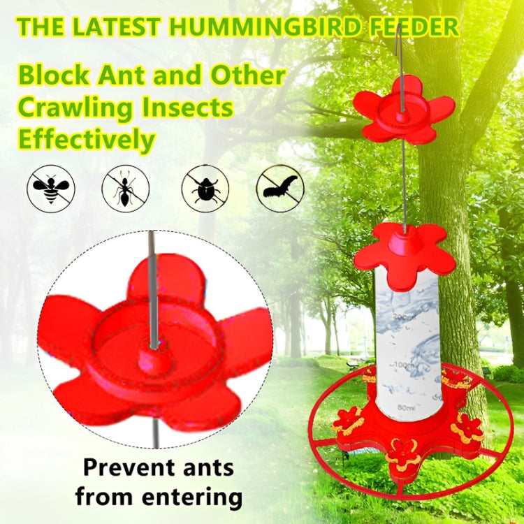 Outdoor Garden Patio Hanging Hummingbird Feeder - Red