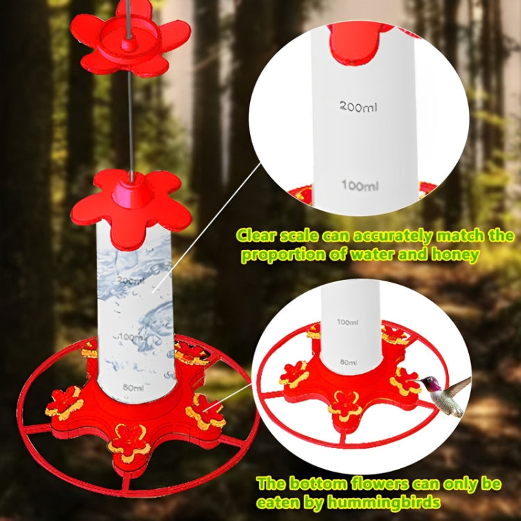 Outdoor Garden Patio Hanging Hummingbird Feeder - Red