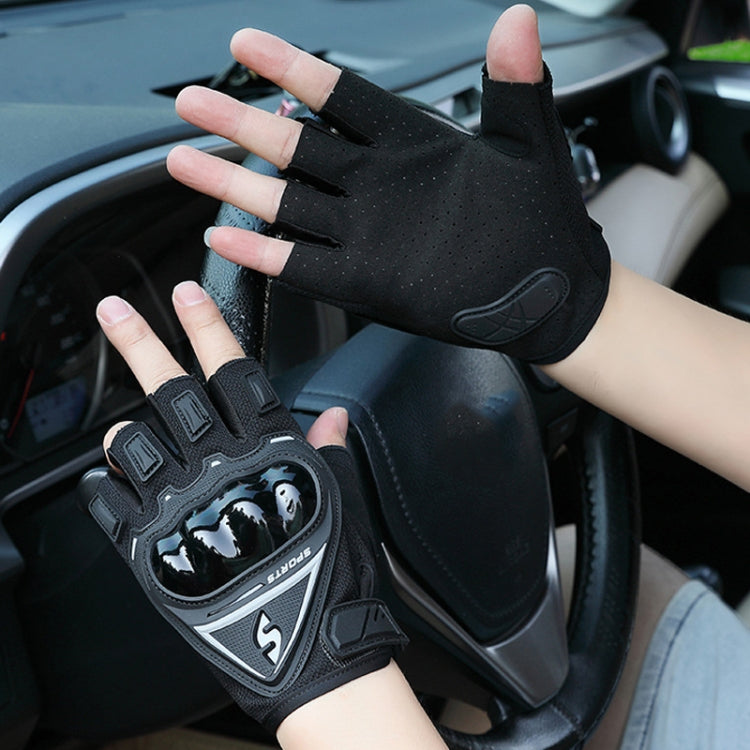 Motorcycle Protection Half Finger Gloves Men Outdoor Riding Sports Tactical Hiking Gloves, Size: Average
