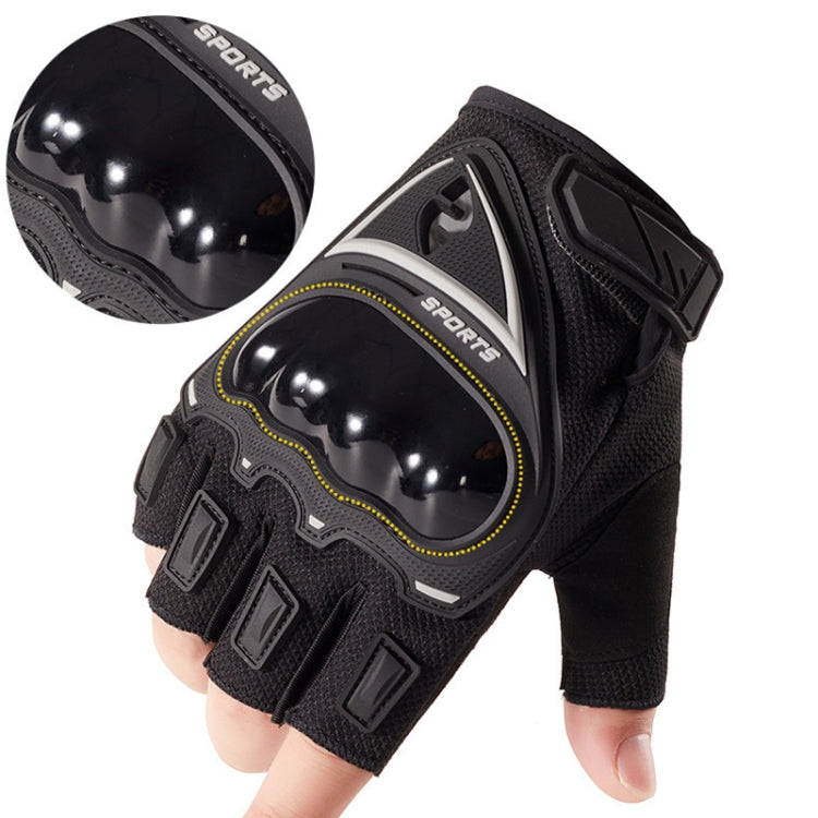 Motorcycle Protection Half Finger Gloves Men Outdoor Riding Sports Tactical Hiking Gloves, Size: Average
