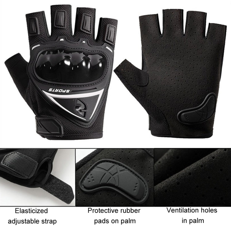 Motorcycle Protection Half Finger Gloves Men Outdoor Riding Sports Tactical Hiking Gloves, Size: Average
