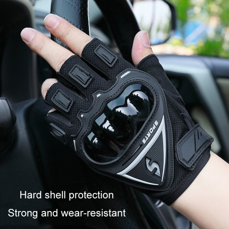 Motorcycle Protection Half Finger Gloves Men Outdoor Riding Sports Tactical Hiking Gloves, Size: Average