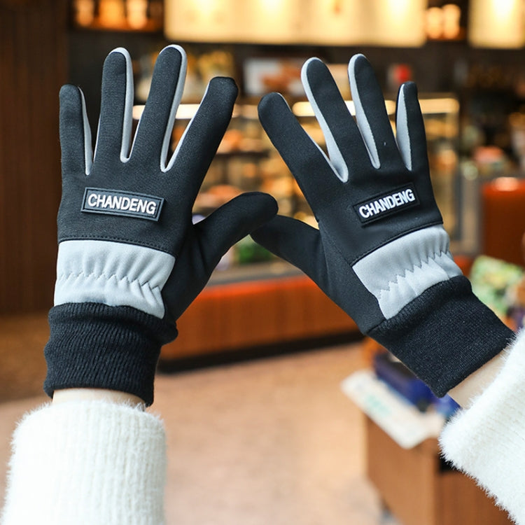 Winter Ski Velvet Warm Gloves Touch Screen Outdoor Riding Waterproof Windproof Gloves, Size: Average