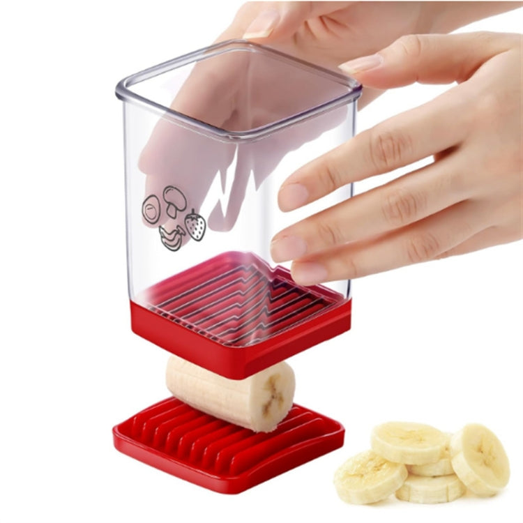 Multifunctional Household Kitchen Fruit And Vegetable Slicer With Push Plate - Red