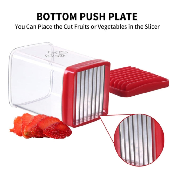 Multifunctional Household Kitchen Fruit And Vegetable Slicer With Push Plate - Red