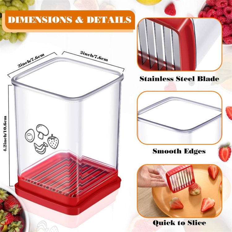 Multifunctional Household Kitchen Fruit And Vegetable Slicer With Push Plate - Red
