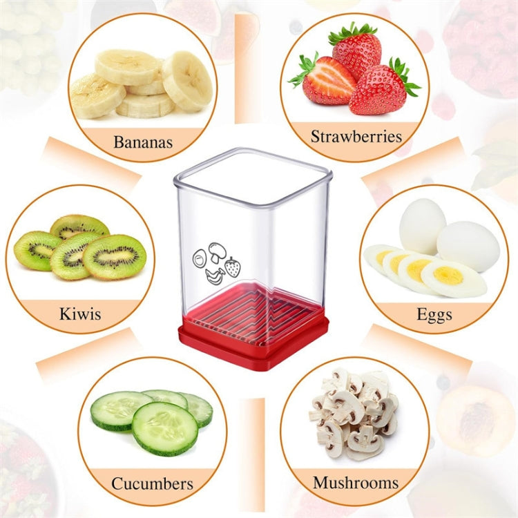 Multifunctional Household Kitchen Fruit And Vegetable Slicer With Push Plate - Red