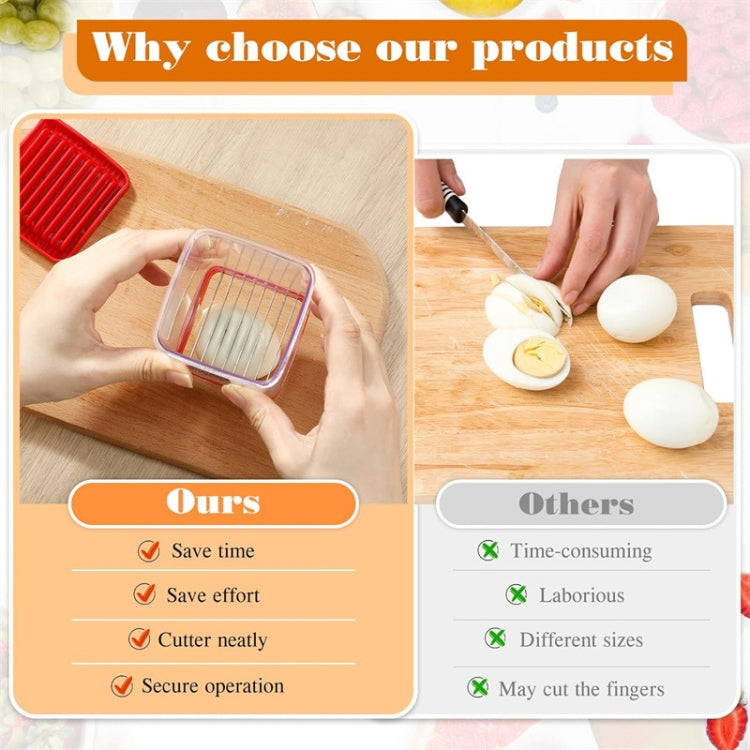 Multifunctional Household Kitchen Fruit And Vegetable Slicer With Push Plate - Red