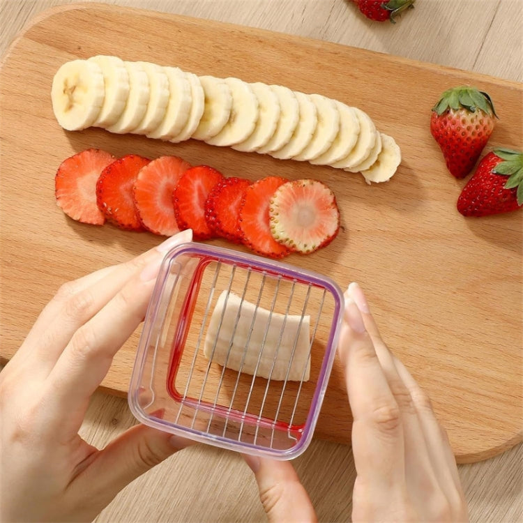 Multifunctional Household Kitchen Fruit And Vegetable Slicer With Push Plate - Red