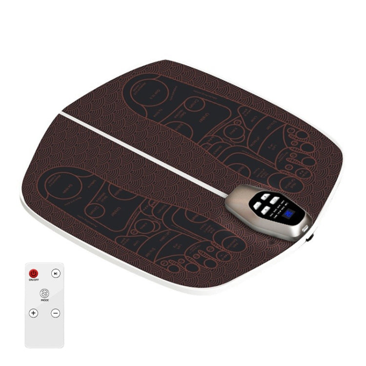 EMS Foot Massager Pad Foldable Pulse Foot Massage Mat Microcurrent Foot Physical Therapy With RC - Coffee