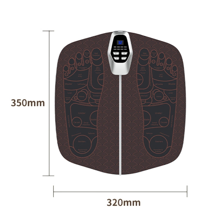 EMS Foot Massager Pad Foldable Pulse Foot Massage Mat Microcurrent Foot Physical Therapy With RC - Coffee
