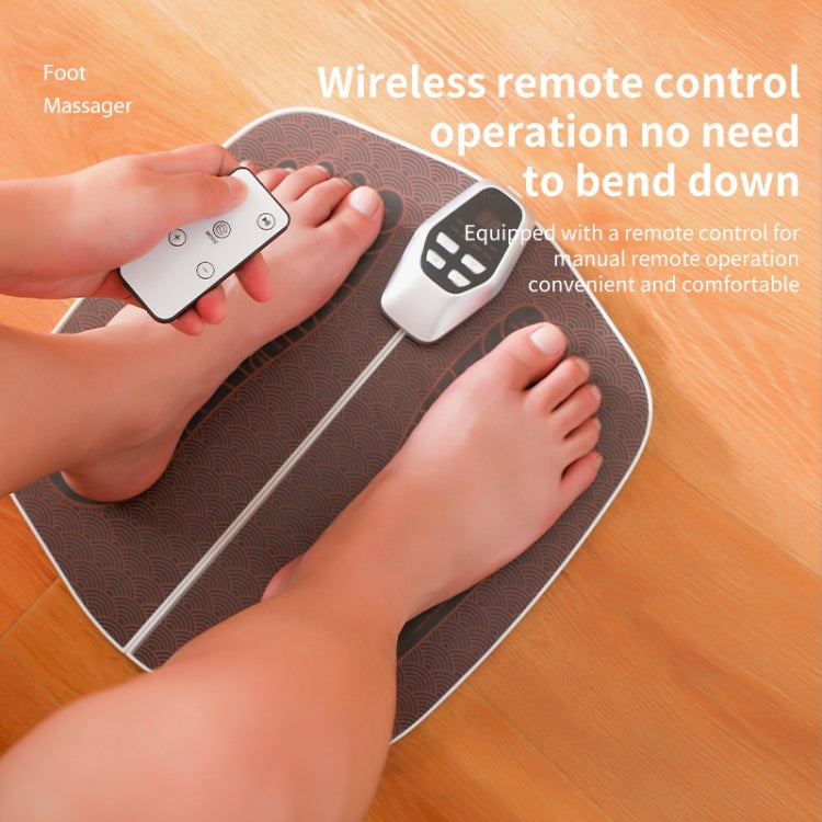 EMS Foot Massager Pad Foldable Pulse Foot Massage Mat Microcurrent Foot Physical Therapy With RC - Coffee