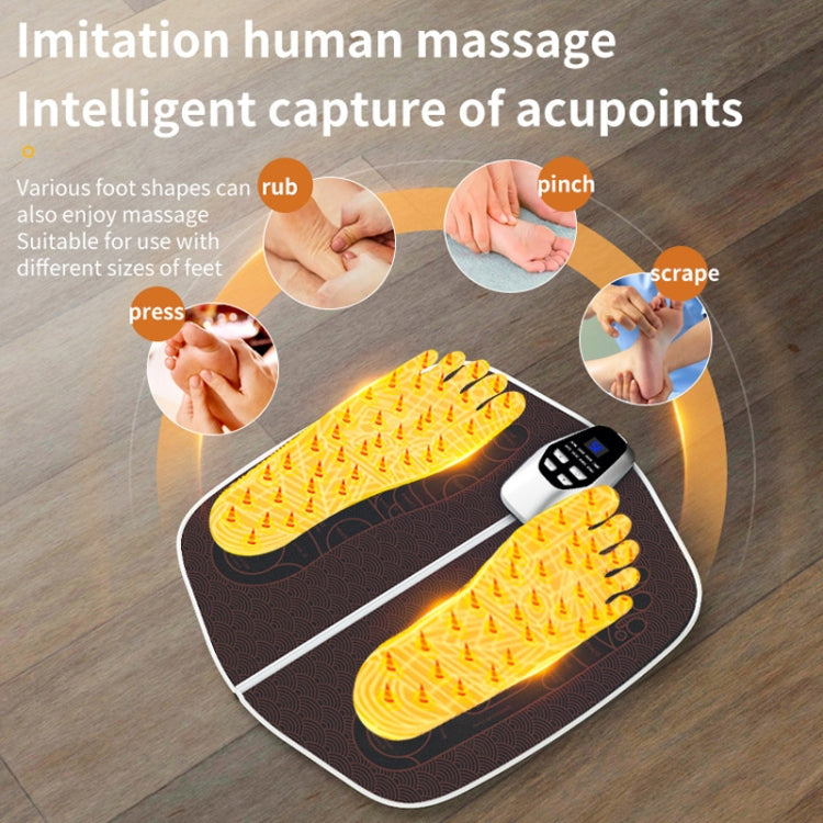 EMS Foot Massager Pad Foldable Pulse Foot Massage Mat Microcurrent Foot Physical Therapy With RC - Coffee