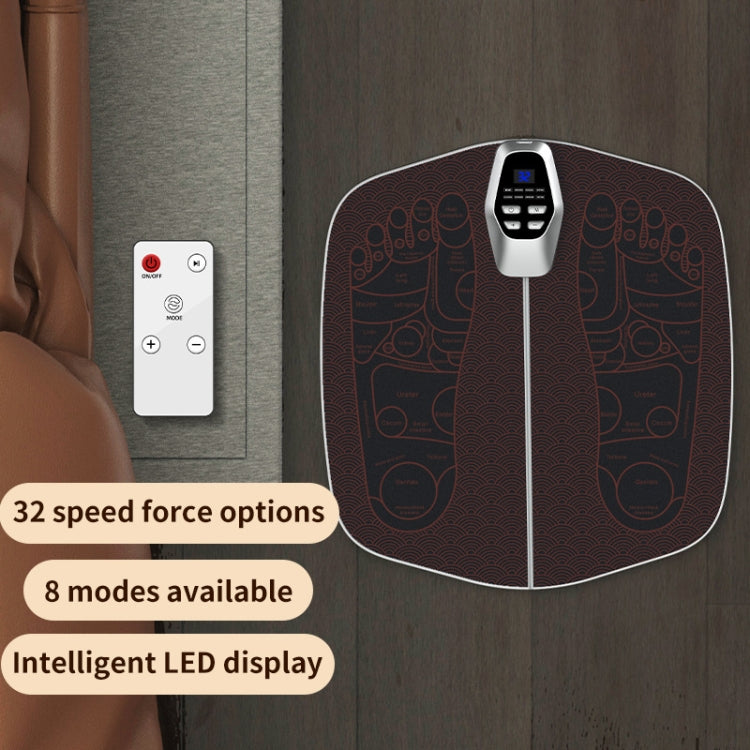 EMS Foot Massager Pad Foldable Pulse Foot Massage Mat Microcurrent Foot Physical Therapy With RC - Coffee