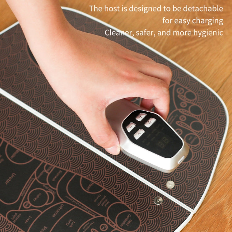 EMS Foot Massager Pad Foldable Pulse Foot Massage Mat Microcurrent Foot Physical Therapy With RC - Coffee