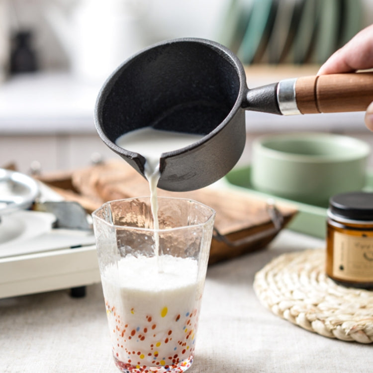 Mini Hot Oil Skillet Wooden Handle Cast Iron Pot Household Omelette Pan, Caliber: 11x5cm