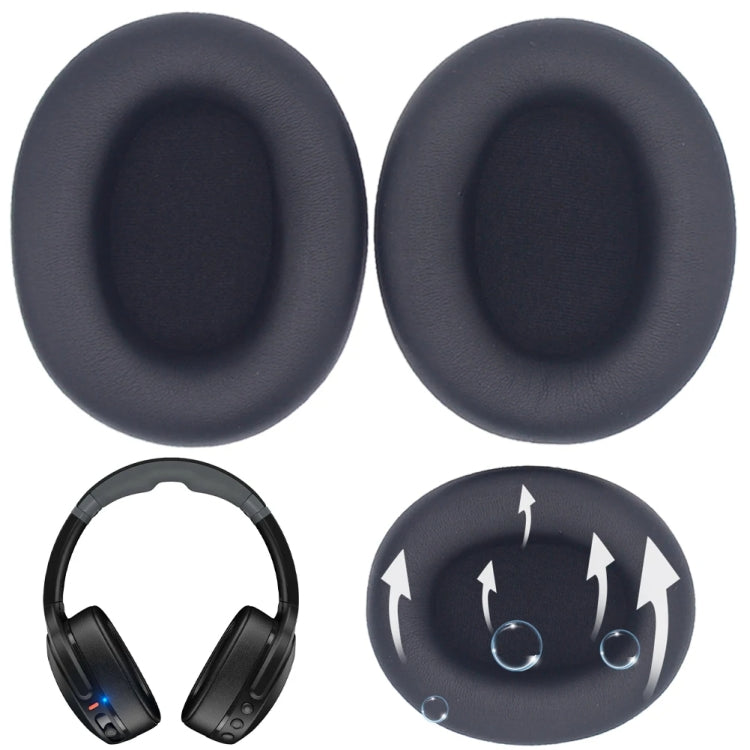 1pair For Skullcandy Crusher ANC 2 Headphone Leather Sponge Cover Gaming Headset Earmuffs - Black