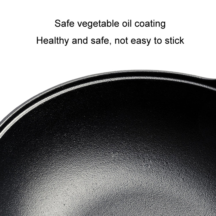 27cm Cast Iron Frying Pan Stewpot Universal Uncoated Non-Stick Casserole