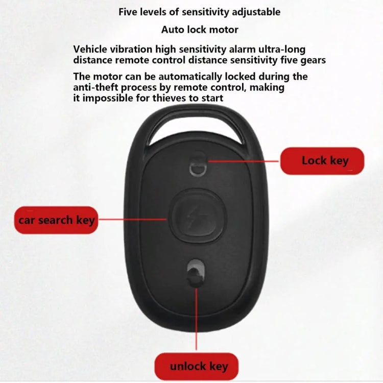 48-72V Electric Motorcycle One-Button Start Remote Lock Anti-Theft Alarm, Specifications: Two-wheeler