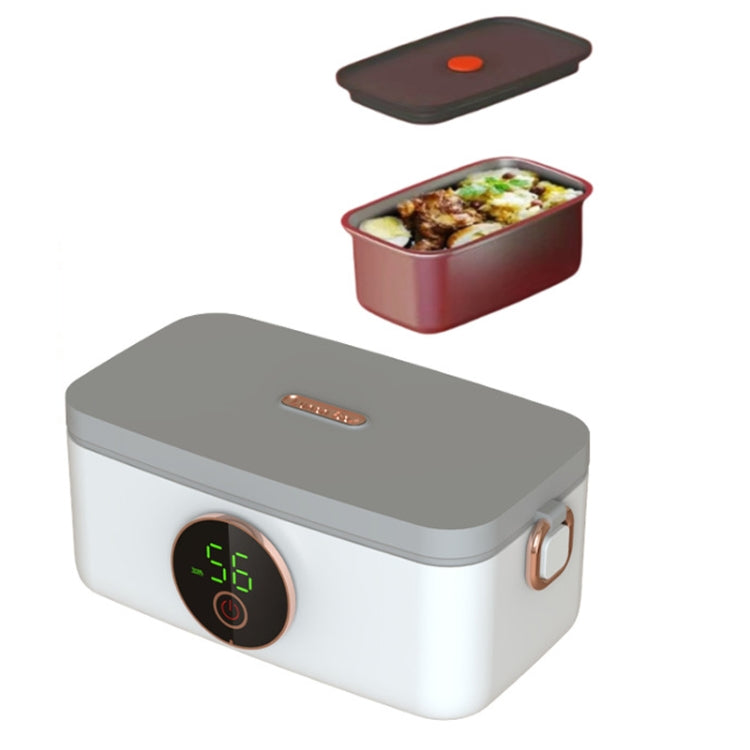 1000ml USB Rechargeable Lunch Box Wireless Heating Bento Box Timing Adjustment - White