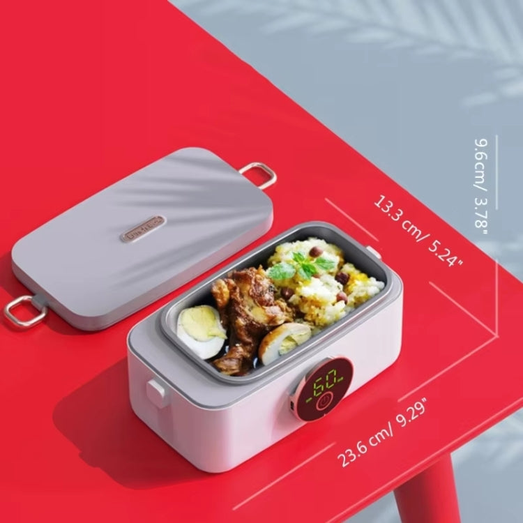 1000ml USB Rechargeable Lunch Box Wireless Heating Bento Box Timing Adjustment - White
