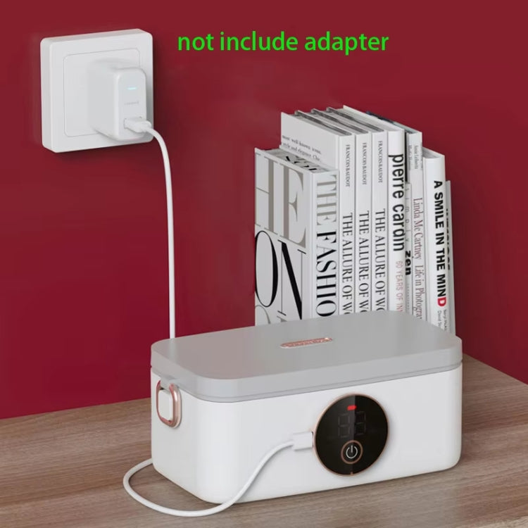 1000ml USB Rechargeable Lunch Box Wireless Heating Bento Box Timing Adjustment - White