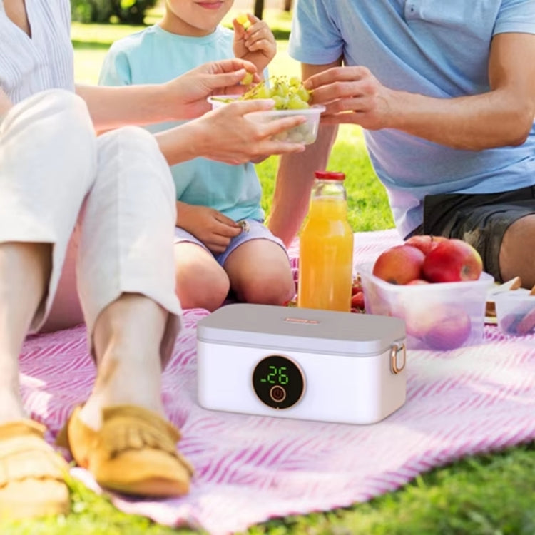1000ml USB Rechargeable Lunch Box Wireless Heating Bento Box Timing Adjustment - White