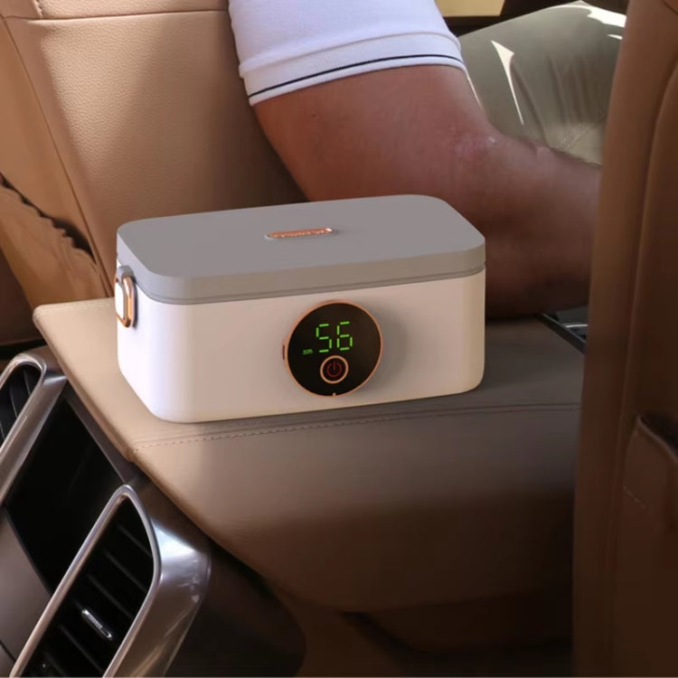1000ml USB Rechargeable Lunch Box Wireless Heating Bento Box Timing Adjustment - White