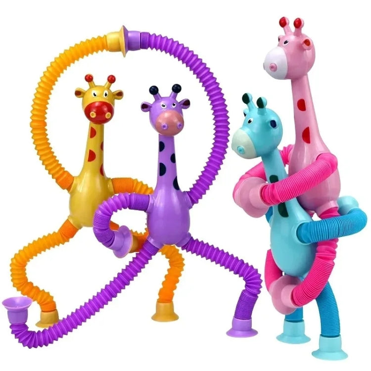 Telescopic Suction Cup Giraffe Funny Hundred Change Children Cartoon Educational Toy