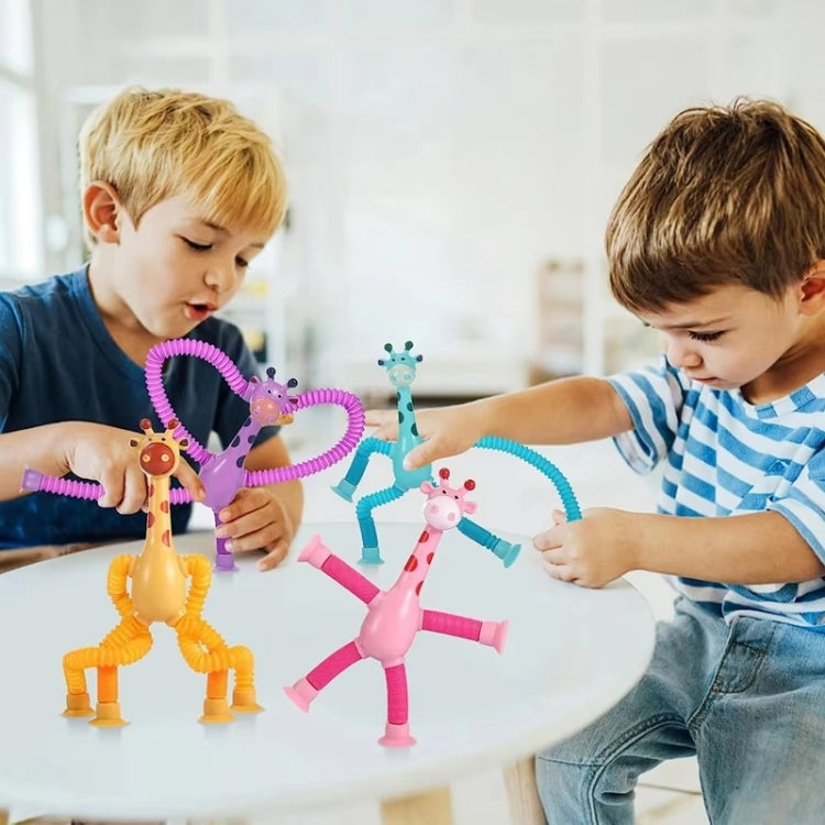 Telescopic Suction Cup Giraffe Funny Hundred Change Children Cartoon Educational Toy
